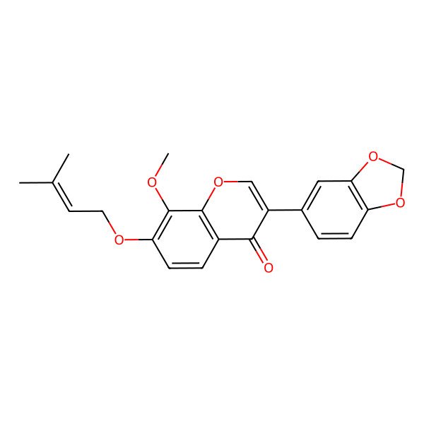 2D Structure of 7-Prenyloxy-8-methoxy-3',4'-methylenedioxyisoflavone