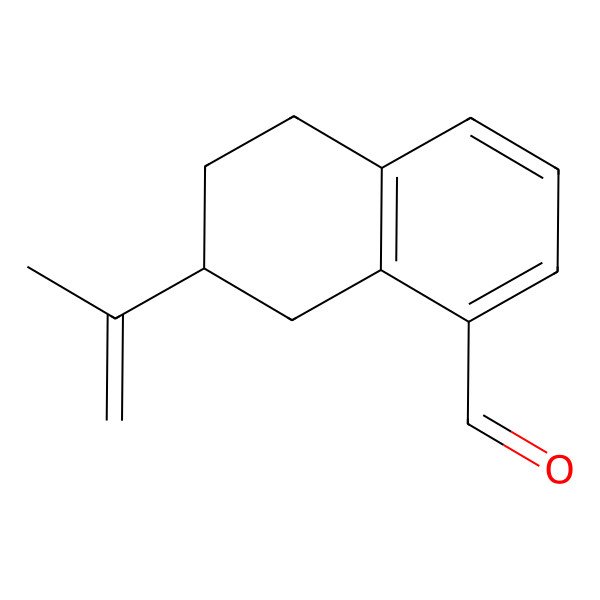 2D Structure of 7-Prop-1-en-2-yl-5,6,7,8-tetrahydronaphthalene-1-carbaldehyde
