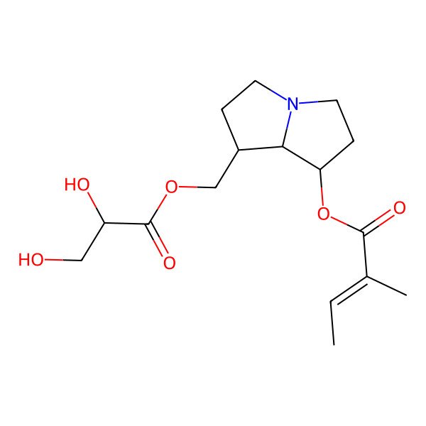 2D Structure of 7-Tigloyl-9-(2,3-dihydroxy propanoyl) retronecine