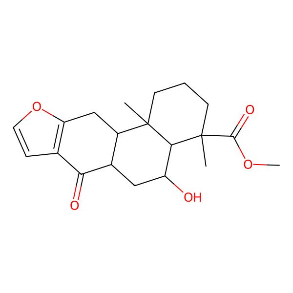 2D Structure of methyl (4R,4aR,5R,6aR,11aS,11bR)-5-hydroxy-4,11b-dimethyl-7-oxo-2,3,4a,5,6,6a,11,11a-octahydro-1H-naphtho[2,1-f][1]benzofuran-4-carboxylate