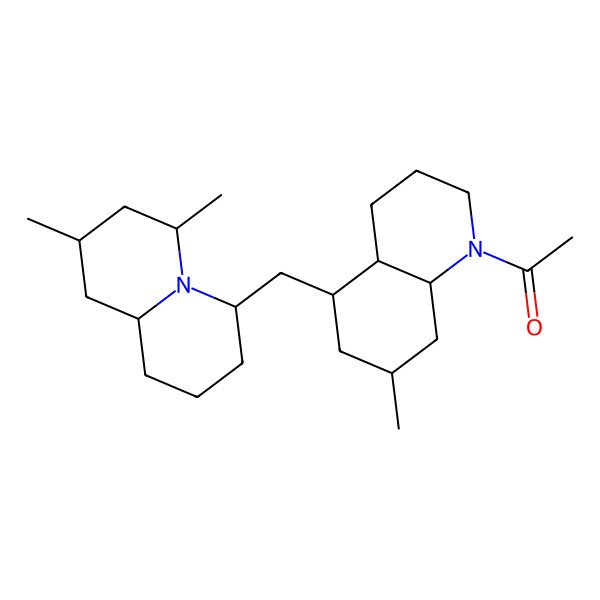 2D Structure of 1-[5-[(6,8-dimethyl-2,3,4,6,7,8,9,9a-octahydro-1H-quinolizin-4-yl)methyl]-7-methyl-3,4,4a,5,6,7,8,8a-octahydro-2H-quinolin-1-yl]ethanone