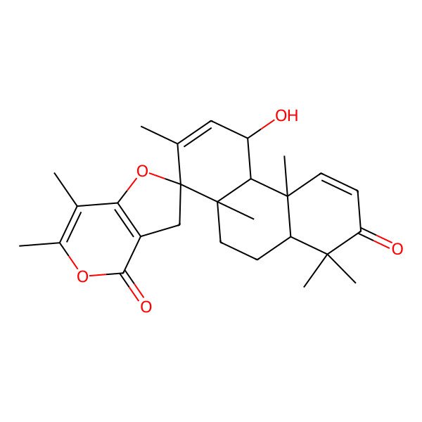 2D Structure of 5'-hydroxy-1',1',4'a,6,7,7',8'a-heptamethylspiro[3H-furo[3,2-c]pyran-2,8'-5,9,10,10a-tetrahydro-4bH-phenanthrene]-2',4-dione