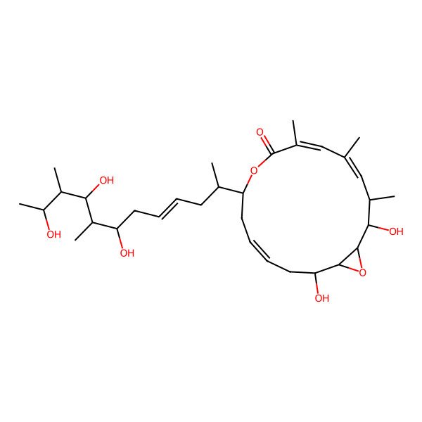 2D Structure of (1S,2R,4E,7S,10E,12E,14R,15S,16S)-2,15-dihydroxy-10,12,14-trimethyl-7-[(E,2S,7S,8R,9R,10S,11S)-7,9,11-trihydroxy-8,10-dimethyldodec-4-en-2-yl]-8,17-dioxabicyclo[14.1.0]heptadeca-4,10,12-trien-9-one
