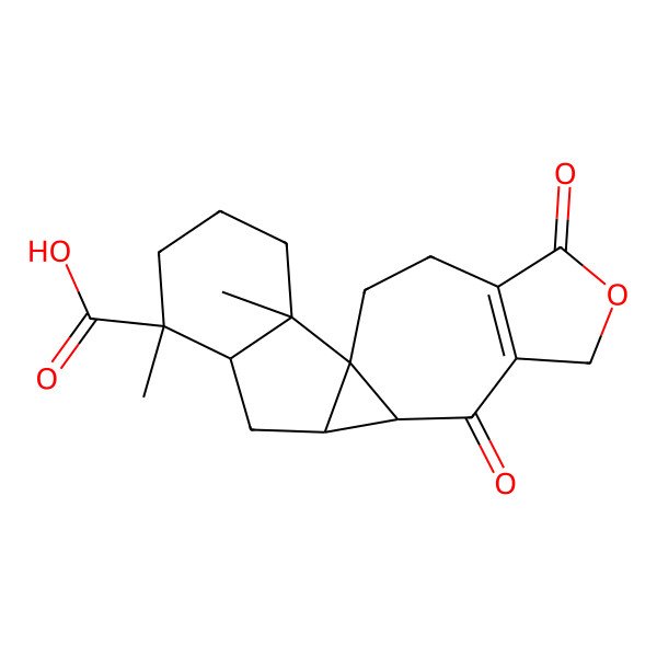2D Structure of (1S,2S,6S,7R,9S,10S)-2,6-dimethyl-11,15-dioxo-14-oxapentacyclo[8.8.0.01,9.02,7.012,16]octadec-12(16)-ene-6-carboxylic acid