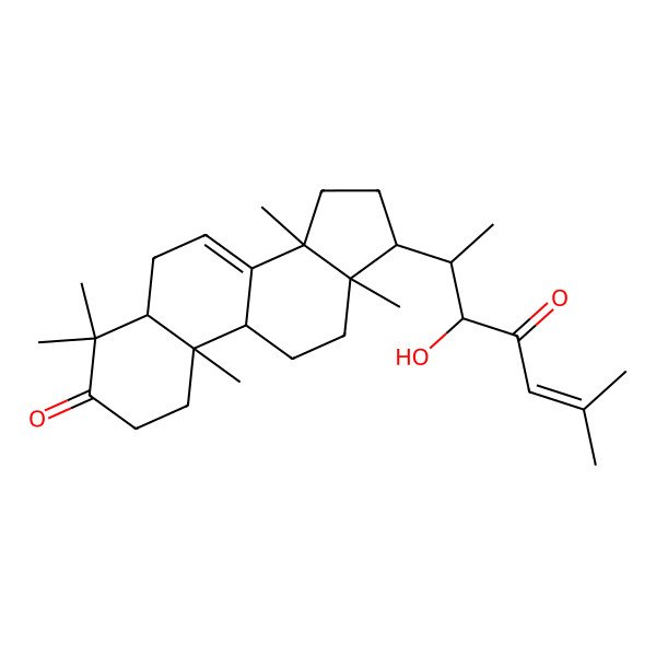 2D Structure of (5R,9R,10R,13S,14S,17S)-17-[(2S)-3-hydroxy-6-methyl-4-oxohept-5-en-2-yl]-4,4,10,13,14-pentamethyl-1,2,5,6,9,11,12,15,16,17-decahydrocyclopenta[a]phenanthren-3-one