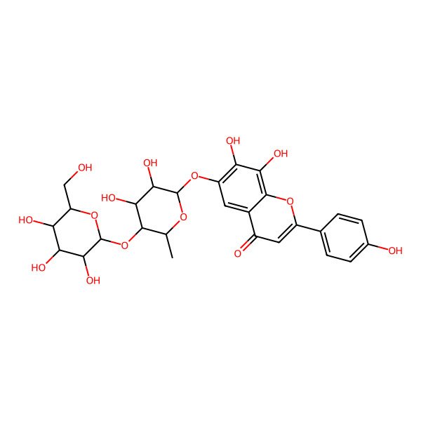 2D Structure of 6-[(2R,3S,4R,5S,6S)-3,4-dihydroxy-6-methyl-5-[(2R,3S,4R,5R,6S)-3,4,5-trihydroxy-6-(hydroxymethyl)oxan-2-yl]oxyoxan-2-yl]oxy-7,8-dihydroxy-2-(4-hydroxyphenyl)chromen-4-one