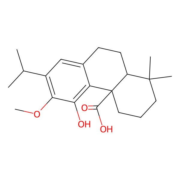 2D Structure of 5-Hydroxy-6-methoxy-1,1-dimethyl-7-propan-2-yl-2,3,4,9,10,10a-hexahydrophenanthrene-4a-carboxylic acid
