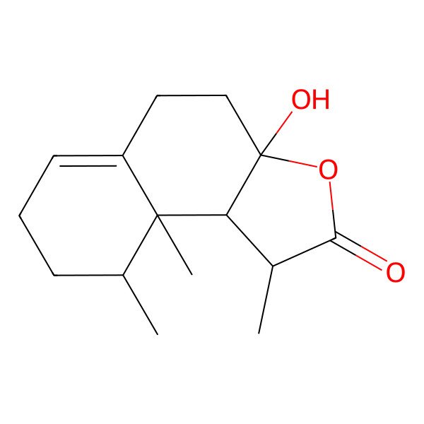 2D Structure of (1S,3aS,9S,9aS,9bR)-3a-hydroxy-1,9,9a-trimethyl-4,5,7,8,9,9b-hexahydro-1H-benzo[e][1]benzofuran-2-one