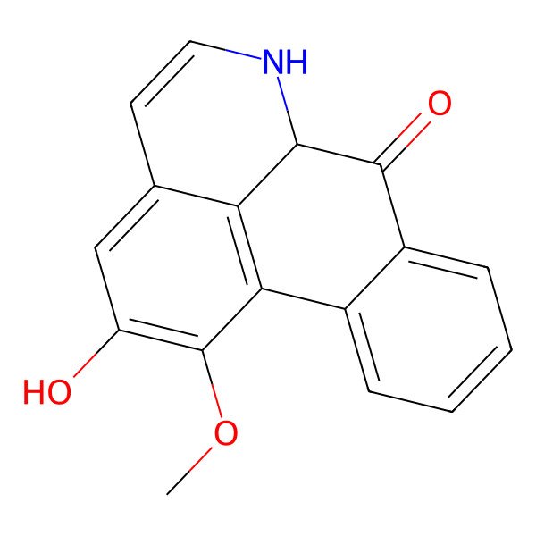 2D Structure of 15-Hydroxy-16-methoxy-10-azatetracyclo[7.7.1.02,7.013,17]heptadeca-1(17),2,4,6,11,13,15-heptaen-8-one