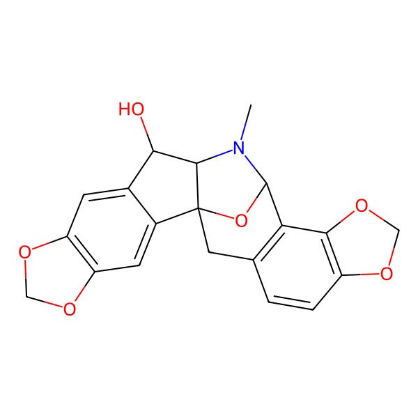 2D Structure of (1S,12R,14S)-13-methyl-5,7,17,19,25-pentaoxa-13-azaheptacyclo[12.10.1.01,12.02,10.04,8.015,23.016,20]pentacosa-2,4(8),9,15(23),16(20),21-hexaen-11-ol