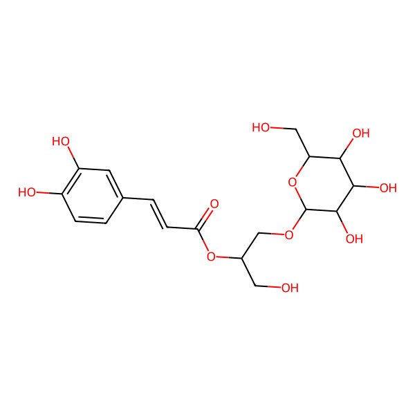 2D Structure of [(2R)-1-hydroxy-3-[(2R,3R,4S,5S,6R)-3,4,5-trihydroxy-6-(hydroxymethyl)oxan-2-yl]oxypropan-2-yl] (E)-3-(3,4-dihydroxyphenyl)prop-2-enoate