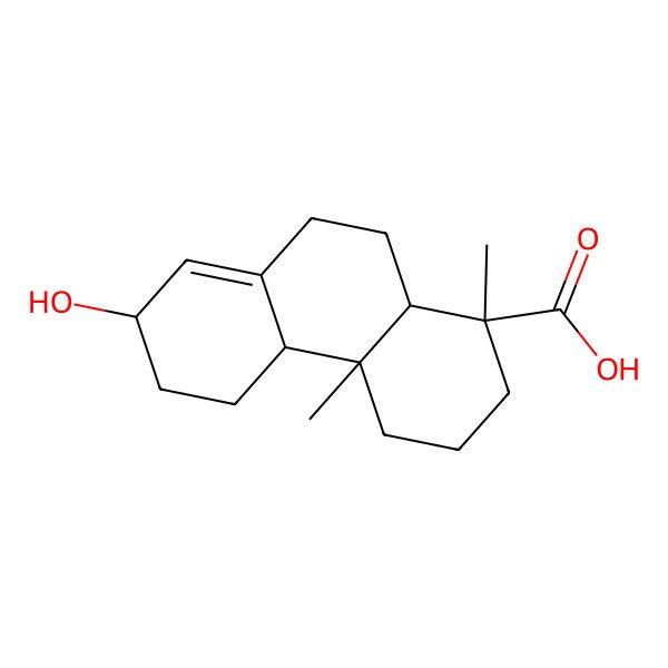 2D Structure of (1R,4aR,4bR,7R,10aR)-7-hydroxy-1,4a-dimethyl-2,3,4,4b,5,6,7,9,10,10a-decahydrophenanthrene-1-carboxylic acid