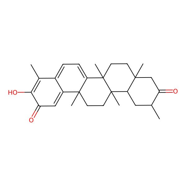 2D Structure of (6aR,6bS,8aR,11S,12aS,14aS)-3-hydroxy-4,6a,6b,8a,11,14a-hexamethyl-7,8,9,11,12,12a,13,14-octahydropicene-2,10-dione 2D Structure of (6aR,6bS,8aR,11S,12aS,14aS)-3-hydroxy-4,6a,6b,8a,11,14a-hexamethyl-7,8,9,11,12,12a,13,14-octahydropicene-2,10-dione