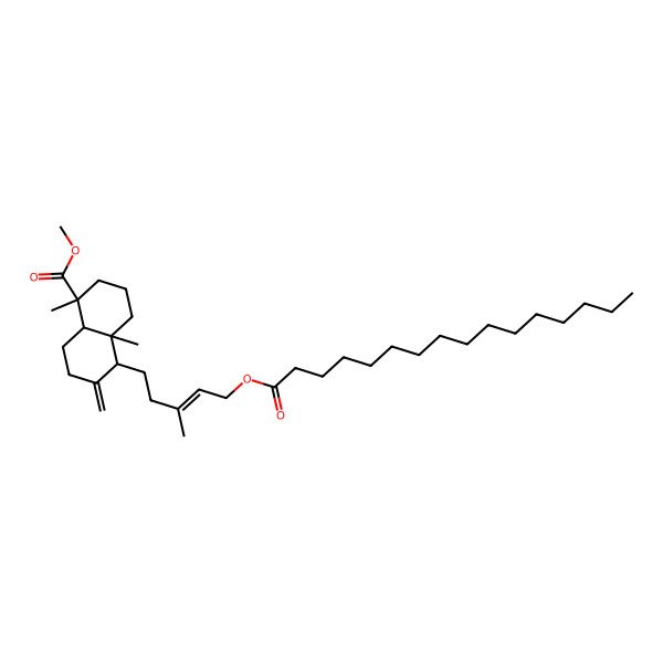 2D Structure of methyl 5-(5-hexadecanoyloxy-3-methylpent-3-enyl)-1,4a-dimethyl-6-methylidene-3,4,5,7,8,8a-hexahydro-2H-naphthalene-1-carboxylate