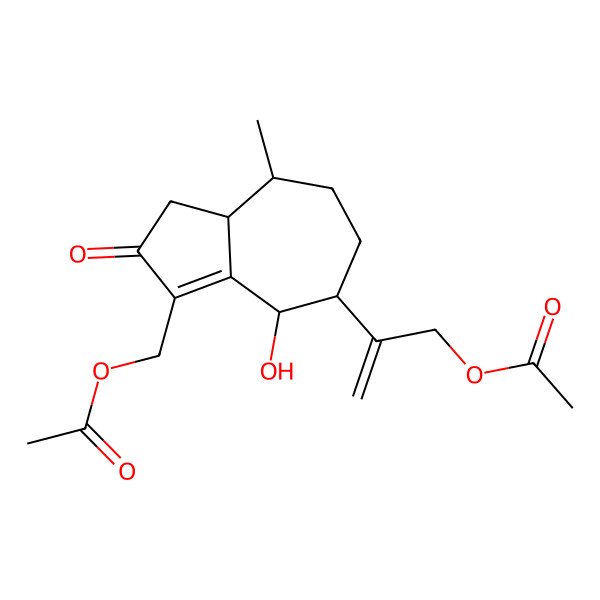 2D Structure of [(3aR,4R,7S,8R)-7-(3-acetyloxyprop-1-en-2-yl)-8-hydroxy-4-methyl-2-oxo-3a,4,5,6,7,8-hexahydro-3H-azulen-1-yl]methyl acetate