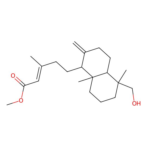 2D Structure of methyl (E)-5-[(1S,4aR,5R,8aR)-5-(hydroxymethyl)-5,8a-dimethyl-2-methylidene-3,4,4a,6,7,8-hexahydro-1H-naphthalen-1-yl]-3-methylpent-2-enoate