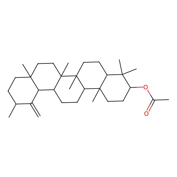 2D Structure of [(3S,4aR,6aR,6aR,6bR,8aR,11R,12aR,14aR,14bR)-4,4,6a,6b,8a,11,14b-heptamethyl-12-methylidene-1,2,3,4a,5,6,6a,7,8,9,10,11,12a,13,14,14a-hexadecahydropicen-3-yl] acetate