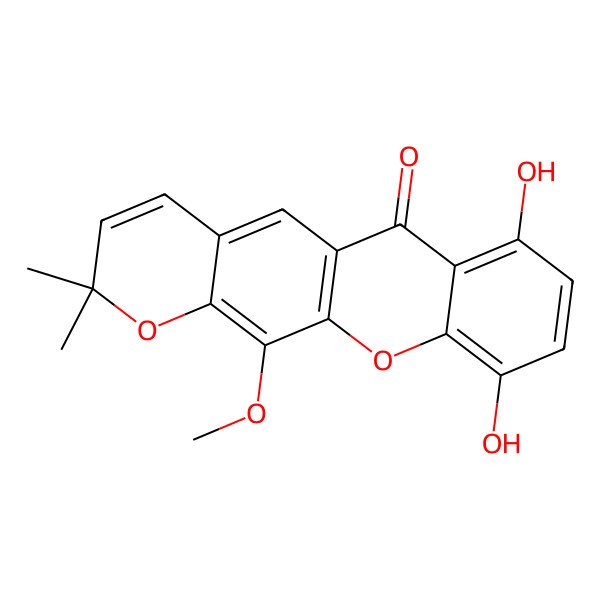 2D Structure of 7,10-Dihydroxy-12-methoxy-2,2-dimethylpyrano[3,2-b]xanthen-6-one