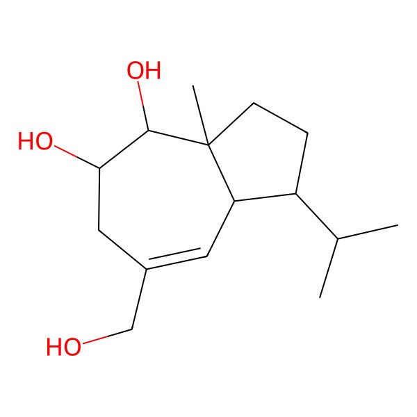 2D Structure of (1S,3aS,4R,5R,8aR)-7-(hydroxymethyl)-3a-methyl-1-propan-2-yl-2,3,4,5,6,8a-hexahydro-1H-azulene-4,5-diol