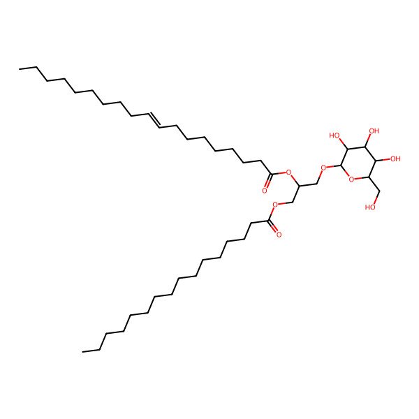 2D Structure of [(2S)-1-hexadecanoyloxy-3-[(2R,3R,4S,5R,6R)-3,4,5-trihydroxy-6-(hydroxymethyl)oxan-2-yl]oxypropan-2-yl] (Z)-nonadec-9-enoate