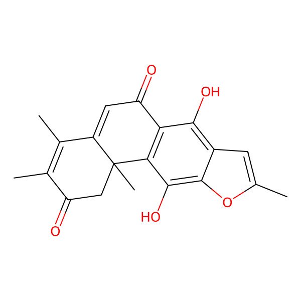2D Structure of 7,11-dihydroxy-3,4,9,11b-tetramethyl-1H-naphtho[2,1-f][1]benzofuran-2,6-dione