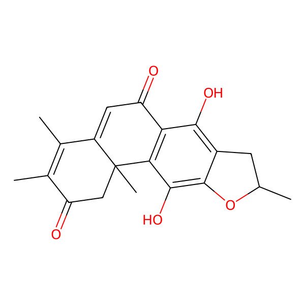 2D Structure of 7,11-dihydroxy-3,4,9,11b-tetramethyl-8,9-dihydro-1H-naphtho[2,1-f][1]benzofuran-2,6-dione
