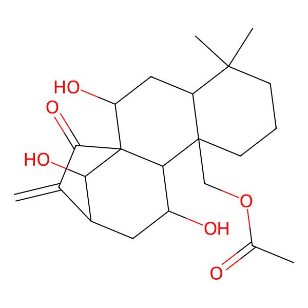 2D Structure of 7,11,14-Trihydroxy-15-oxokaur-16-en-20-yl acetate