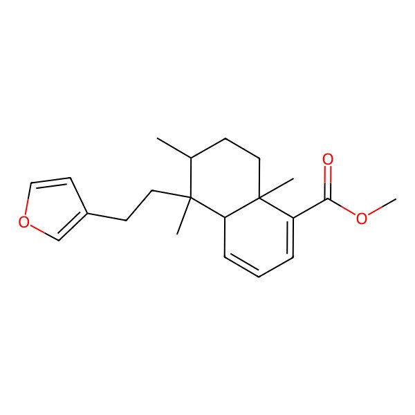 2D Structure of methyl (4aR,5R,6R,8aS)-5-[2-(furan-3-yl)ethyl]-5,6,8a-trimethyl-4a,6,7,8-tetrahydronaphthalene-1-carboxylate