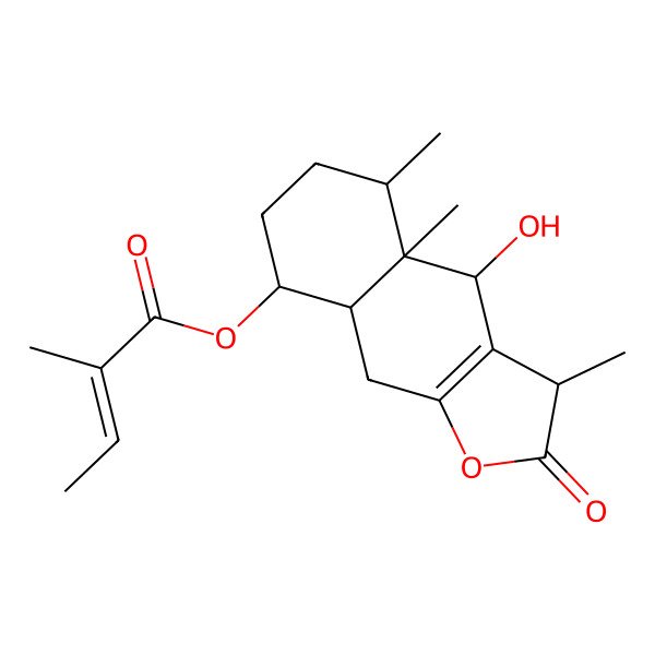2D Structure of [(3R,4S,4aR,5S,8R,8aR)-4-hydroxy-3,4a,5-trimethyl-2-oxo-3,4,5,6,7,8,8a,9-octahydrobenzo[f][1]benzofuran-8-yl] (Z)-2-methylbut-2-enoate
