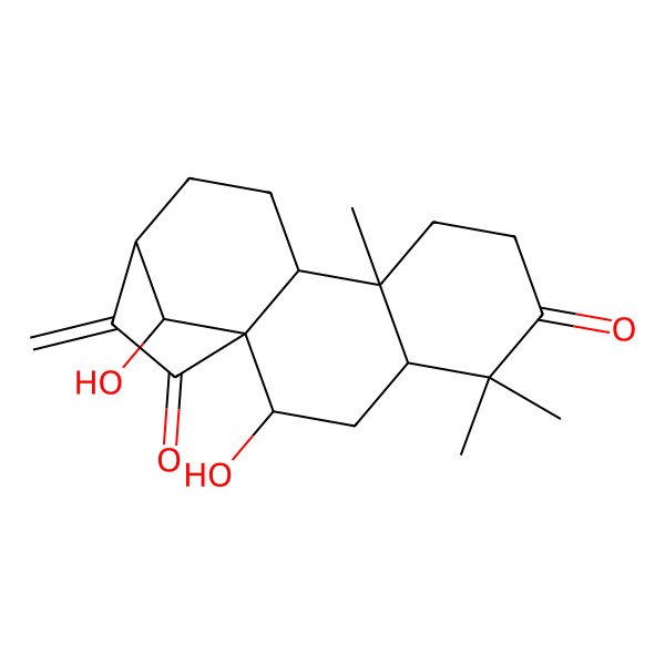 2D Structure of 7,14-Dihydroxykaur-16-ene-3,15-dione