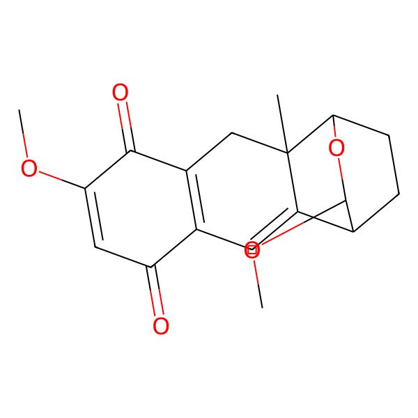 2D Structure of 7,14-Dimethoxy-11-methyl-13-oxatetracyclo[10.2.2.02,11.04,9]hexadeca-2,4(9),6-triene-5,8-dione