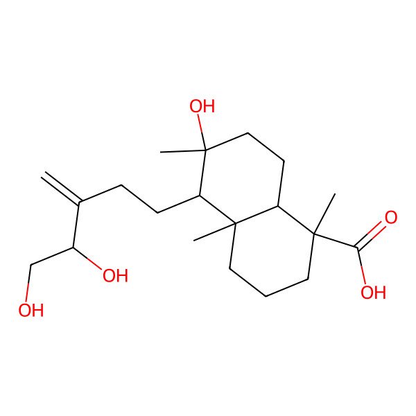 2D Structure of 5-(4,5-dihydroxy-3-methylidenepentyl)-6-hydroxy-1,4a,6-trimethyl-3,4,5,7,8,8a-hexahydro-2H-naphthalene-1-carboxylic acid