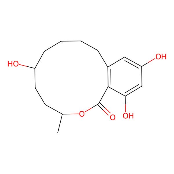 2D Structure of 7,14,16-Trihydroxy-4-methyl-3-oxabicyclo[10.4.0]hexadeca-1(12),13,15-trien-2-one