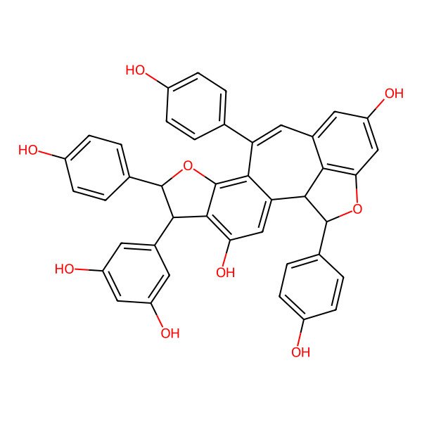2D Structure of 6-(3,5-Dihydroxyphenyl)-7,11,19-tris(4-hydroxyphenyl)-8,18-dioxapentacyclo[11.6.1.02,10.05,9.017,20]icosa-2,4,9,11,13(20),14,16-heptaene-4,15-diol