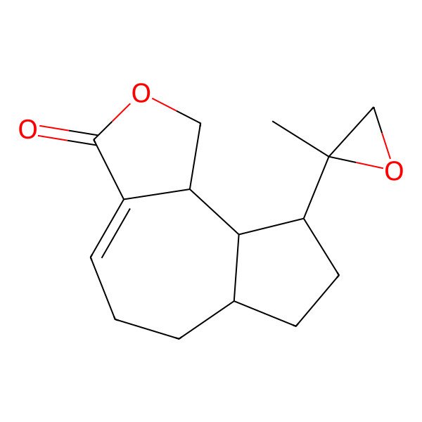 2D Structure of (6aS,9S,9aS,9bR)-9-[(2R)-2-methyloxiran-2-yl]-5,6,6a,7,8,9,9a,9b-octahydro-1H-azuleno[4,5-c]furan-3-one