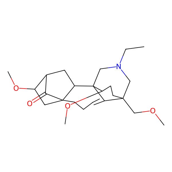2D Structure of 14-Ethyl-5,16-dimethoxy-12-(methoxymethyl)-14-azapentacyclo[10.3.3.14,7.01,11.02,7]nonadec-10-en-19-one