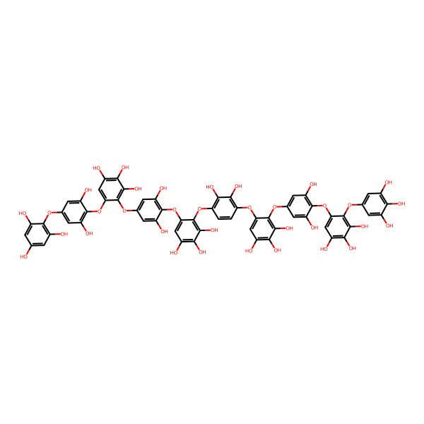 2D Structure of 5-[4-[6-[4-[6-[2,6-Dihydroxy-4-(2,4,6-trihydroxyphenoxy)phenoxy]-2,3,4-trihydroxyphenoxy]-2,6-dihydroxyphenoxy]-2,3,4-trihydroxyphenoxy]-2,3-dihydroxyphenoxy]-4-[3,5-dihydroxy-4-[3,4,5-trihydroxy-2-(3,4,5-trihydroxyphenoxy)phenoxy]phenoxy]benzene-1,2,3-triol