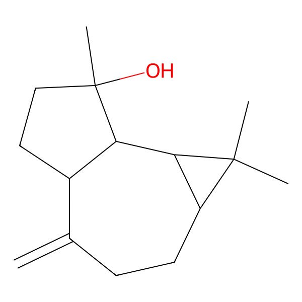 2D Structure of (1aS,4aR,7S,7aS,7bS)-1,1,7-trimethyl-4-methylidene-1a,2,3,4a,5,6,7a,7b-octahydrocyclopropa[h]azulen-7-ol