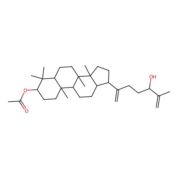 2D Structure of [17-(5-hydroxy-6-methylhepta-1,6-dien-2-yl)-4,4,8,10,14-pentamethyl-2,3,5,6,7,9,11,12,13,15,16,17-dodecahydro-1H-cyclopenta[a]phenanthren-3-yl] acetate