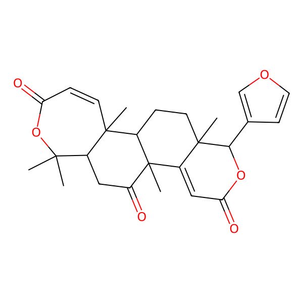 2D Structure of 16-(Furan-3-yl)-2,7,7,11,17-pentamethyl-6,15-dioxatetracyclo[9.8.0.02,8.012,17]nonadeca-3,12-diene-5,10,14-trione