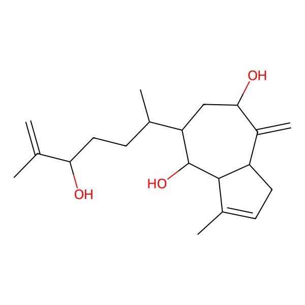 2D Structure of (3aS,4R,5S,7S,8aR)-5-[(2R,5S)-5-hydroxy-6-methylhept-6-en-2-yl]-3-methyl-8-methylidene-3a,4,5,6,7,8a-hexahydro-1H-azulene-4,7-diol