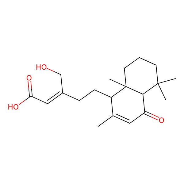 2D Structure of (E)-5-[(1R,4aR,8aS)-2,5,5,8a-tetramethyl-4-oxo-4a,6,7,8-tetrahydro-1H-naphthalen-1-yl]-3-(hydroxymethyl)pent-2-enoic acid