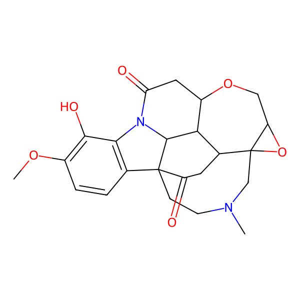 2D Structure of (1S,6R,8R,11R,23R,24R,25S)-16-hydroxy-17-methoxy-4-methyl-7,10-dioxa-4,14-diazaheptacyclo[12.6.5.01,25.06,8.06,23.011,24.015,20]pentacosa-15(20),16,18-triene-13,21-dione