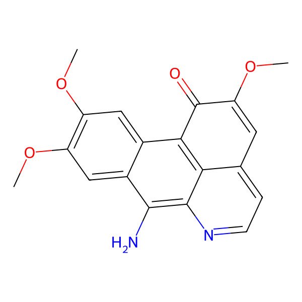 2D Structure of 8-amino-4,5,15-trimethoxy-10-azatetracyclo[7.7.1.02,7.013,17]heptadeca-1,3,5,7,9,11,13(17),14-octaen-16-one