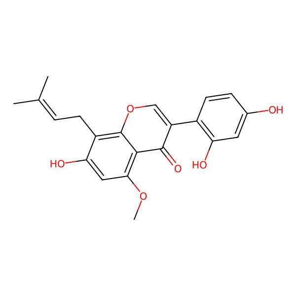 2D Structure of 7,2',4'-Trihydroxy-5-methoxy-8-prenylisoflavone 2D Structure of 7,2',4'-Trihydroxy-5-methoxy-8-prenylisoflavone