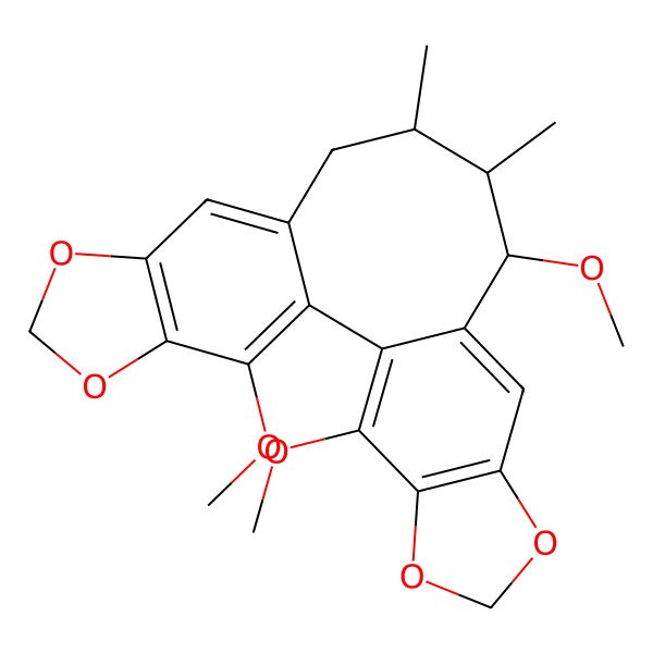 2D Structure of 3,11,22-Trimethoxy-12,13-dimethyl-5,7,18,20-tetraoxapentacyclo[13.7.0.02,10.04,8.017,21]docosa-1(22),2,4(8),9,15,17(21)-hexaene