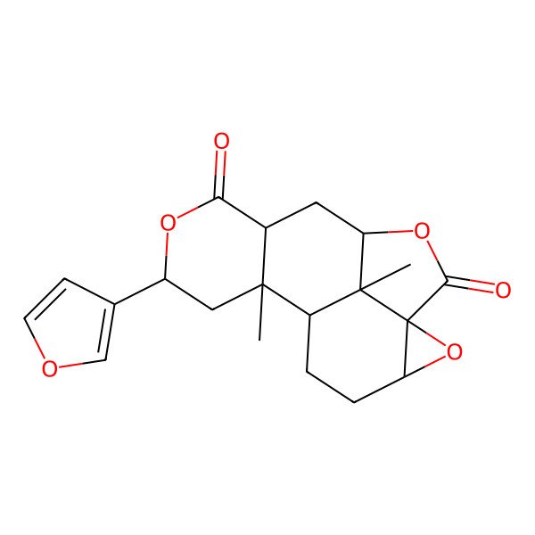 2D Structure of (1S,2R,4R,7S,9R,12S,14R,17R)-4-(furan-3-yl)-2,17-dimethyl-5,10,13-trioxapentacyclo[7.7.1.02,7.012,14.012,17]heptadecane-6,11-dione