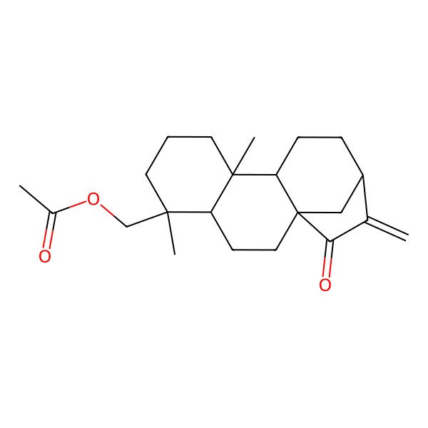 2D Structure of [(1R,4S,5S,9R,10S,13R)-5,9-dimethyl-14-methylidene-15-oxo-5-tetracyclo[11.2.1.01,10.04,9]hexadecanyl]methyl acetate