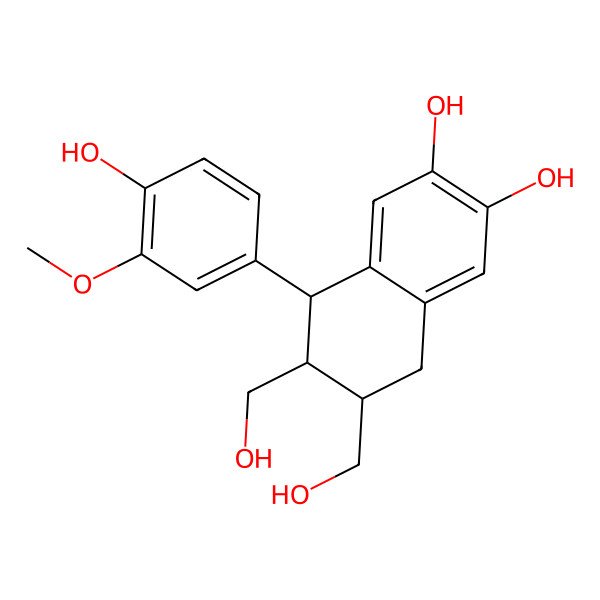 2D Structure of (5R,6S,7R)-5-(4-hydroxy-3-methoxyphenyl)-6,7-bis(hydroxymethyl)-5,6,7,8-tetrahydronaphthalene-2,3-diol