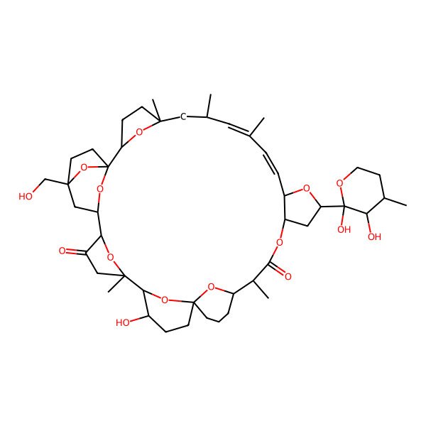 2D Structure of (1R,2S,5S,7S,8Z,10Z,12S,14R,16S,19S,20R,24R,27S,28S,29S,32S,33S,35R)-14-[(2R,3S,4S)-2,3-dihydroxy-4-methyloxan-2-yl]-27-hydroxy-35-(hydroxymethyl)-5,7,9,19,29-pentamethyl-13,17,38,39,40,41,42,43-octaoxaoctacyclo[31.4.1.11,35.12,5.120,24.124,28.129,32.012,16]tritetraconta-8,10-diene-18,31-dione